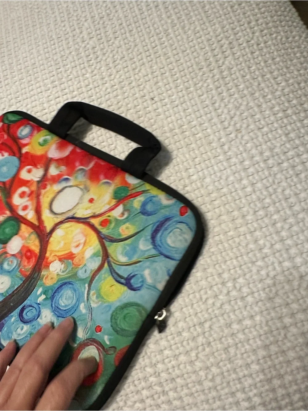 1Xor Colorful Swirl Tree Laptop Sleeve in Neoprene with Zipper & carrying Handle